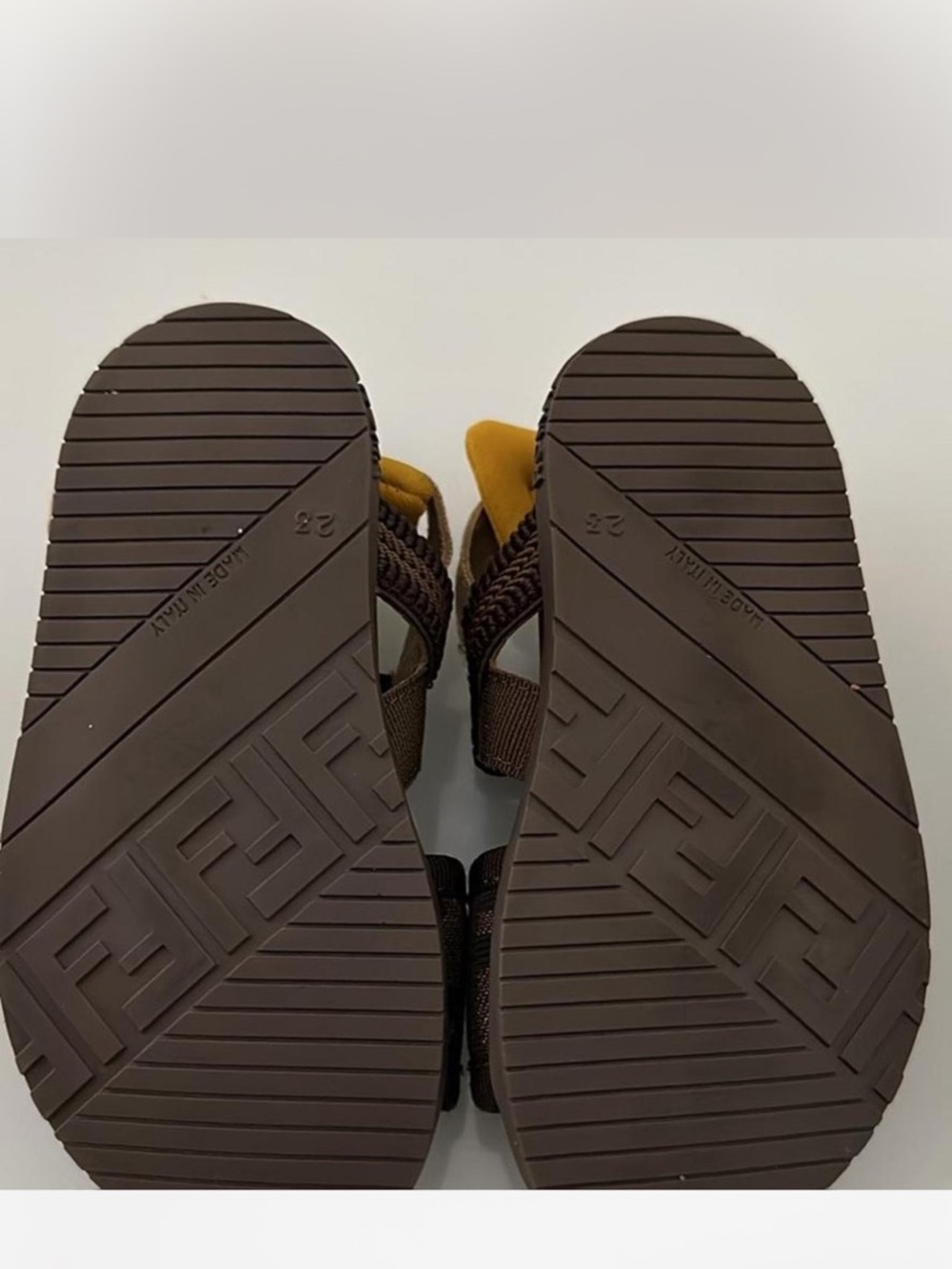 Fendi Brown and Mustard Box Label - Picture 2 of 3